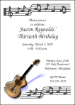 Guitar and Music Birthday Invitation