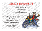 Harley Biker Dude Birthday Invitation