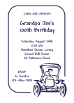 Old Car 2 Birthday Invitation
