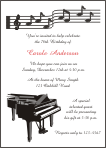 Grand Piano with Musical Notes 1 Party Invitation