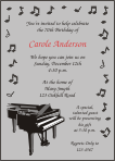 Grand Piano with Musical Notes 1 Party Invitation