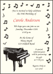 Grand Piano with Musical Notes 1 Party Invitation