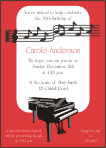 Grand Piano with Musical Notes 1 Party Invitation