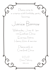 Scrollwork Birthday Invitation