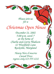Holly with Bells Christmas Party Invitation