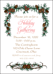 Pinecones and Berries Christmas Invitation