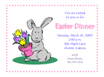 Bunny with Potted Flowers 2 Easter Invitation