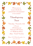 Colorful Leaves Autumn, Thanksgiving Invitations