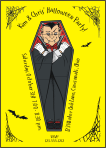 vampire in casket scary party invite