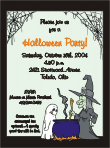 Scary witch at a boiling pot party invitation