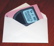 cell phone invitation in its envelope Cell Phone invitation in envelope