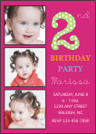 Photo Girl 2nd Birthday Party Invitation