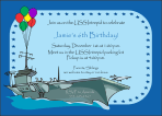 Aircraft Carrier 1 Birthday Invitation