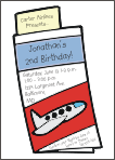 Airline Ticket 2nd Birthday Party Invitation