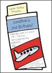 Airline Ticket Birthday Party Invitation