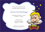 Angel Boy Birthday Party Invitation