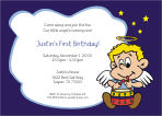 Boy Angel Birthday Party Invitation