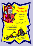 Arcade and Go Kart Birthday Party Invitation