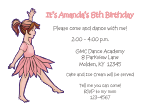 Ballerina Girl Birthday Party Invitation