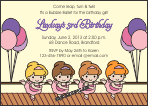 Ballerinas and Balloons 2 Birthday Party Invitation
