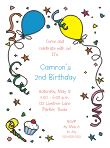 Balloons and Ribbons Birthday Invitation