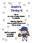 Baseball Girl Birthday Invitation