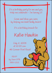 Bear with Heart Birthday Party Invitation