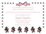 Ballerina Bear and Hearts Birthday Party Invitation