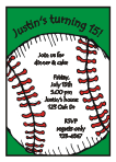 Baseball child birthday party invitation