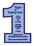 Big Number Birthday Party Invitation