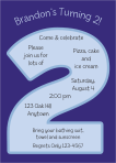 Big Number TWO Blue 2nd Birthday Party Invitation