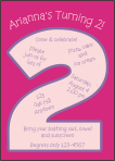 Big Number TWO Pink 2nd Birthday Party Invite