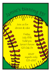 Big Softball Birthday Party Invitation