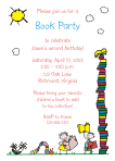 Book Party 2nd Birthday Party Invitation