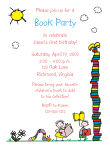 Book Birthday Party Invitation