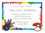Bowling Birthday Party Invitations