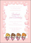 Ballerinas and Bubbles Birthday Party Invitation