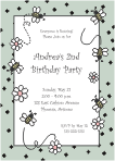 Bumblebees & Flowers Birthday Party Invitation