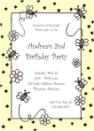 Bumblebees & Flowers Birthday Party Invitation