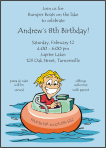 Bumper Boat Boy Birthday Invitation