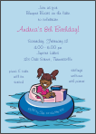 Bumper Boat Girl (Brown Skin) Birthday Invitation