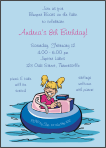 Bumper Boat Girl Birthday Invitation