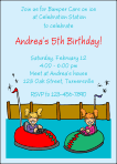 Bumper Cars on Ice Girl Birthday Party Invitation