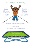 Bungee Trampoline Boy (Brown Skin) Party Invitation