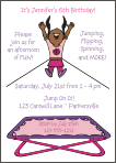 Bungee Trampoline Girl (Brown Skin) Party Invitation