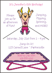 Bungee Trampoline Girl Birthday Party Invitation
