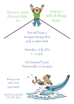 Bungee Trampoline Waterslide Birthday Party Invitation