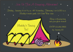 Girl Camping Birthday Party Invitation