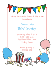 Circus/Carnival 3 Birthday Party Invitation