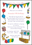 Carnival 5 Birthday Party Invitation
